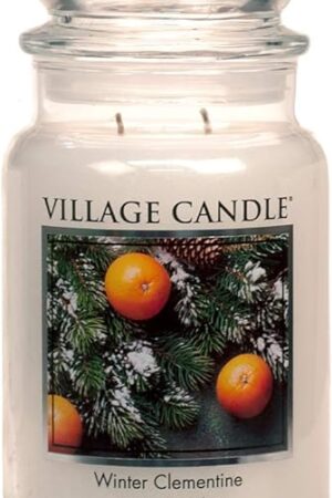 Village Candle Winter Clementine Large Apothecary Jar, Scented Candle, 21.25 oz.