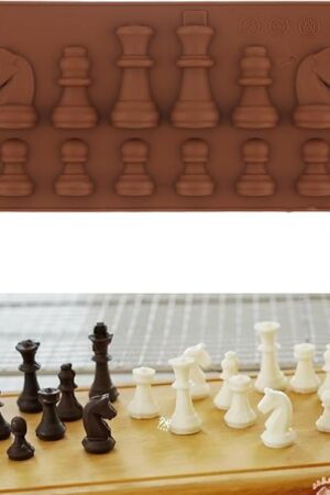 Chess Piece Silicone Candy Molds International Chess Chocolate Mold For Cupcake Decoration,Hard Candy,Chocolate