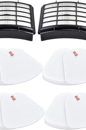2+4 Filter Replacement Set for Shark Navigator Lift-Away Upright Vacuum Cleaners – Compatible with NV350, NV351, NV352, NV355, NV356, NV360, NV370, UV440, UV540 – Compare to XFF350 & XHF350