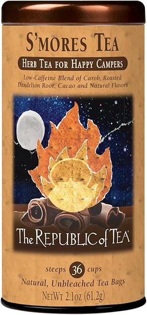 The Republic of Tea – S’mores Herbal Chocolate Tea Tin, 36 Low-Caffeine Tea Bags
