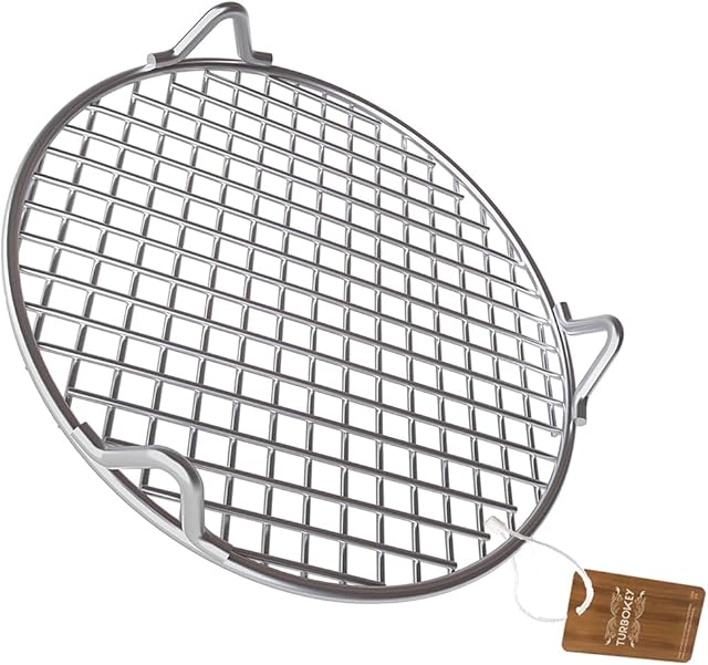 BBQ Rack 304 Stainless Steel Rack with Legs 12 Inches Round Cooking Grate Carbon Baking Net Grill Pan Grate Multi-Purpose Straight Wire Rack Steaming Cooling Rack (305mm/12")