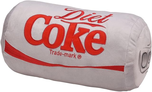 Mark Feldstein & Associates Coca Cola Diet Coke Can Classic Gray Embroidered Plush Throw Pillow, 13 in