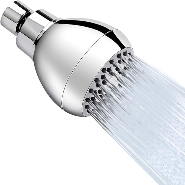 Aisoso High Pressure Shower Head 3 Inches Anti-clog Anti-leak Fixed Showerhead Chrome with Adjustable Swivel Brass Ball Joint for Relaxing and Comfortable Shower Experience