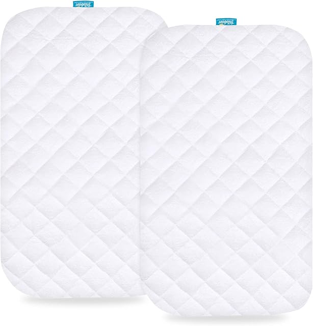 Waterproof Bassinet Mattress Pad Cover Compatible with Baby Delight Beside Me Dreamer Bassinet, 2 Pack, Ultra Soft Surface, Breathable and Easy Care