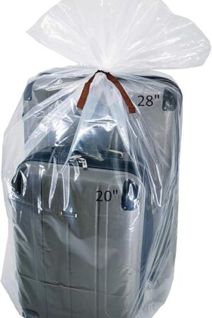 Wowfit 5 CT 40x60 inches Extra Large Clear Plastic Bags Perfect for Car Seat, Luggage, Suitcase, Stroller, Chair, Kids Bike and Attic Storage (2 Mil Flat Bags, Include 5 Ties)