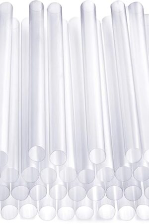 Comfy Package Jumbo Smoothie Straws - 100 Pack, Clear Plastic Boba & Milkshake Straws
