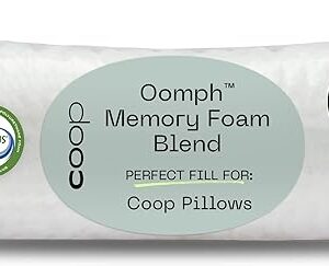 Coop Home Goods Extra Oomph Fill, Cross-Cut Memory Foam, Medium Density Pillow Fill, 1/2 Pound Bag, Refill to Customize Your Premium Adjustable Pillow, GREENGUARD Gold and CertiPUR-US Certified