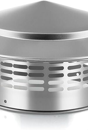 6 Inch 304 Stainless Steel Chimney Cap, Round Chimney Cover with Screen, Stove Pipe Topper for Exterior Fireplace Flue, Furnace Vent (Silver)