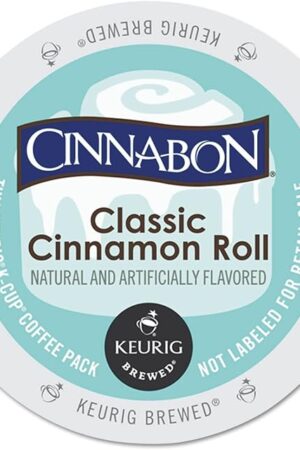 Cinnabon Classic Cinnamon Roll, Single-Serve Keurig K-Cup Pods, Flavored Coffee, 24 Count