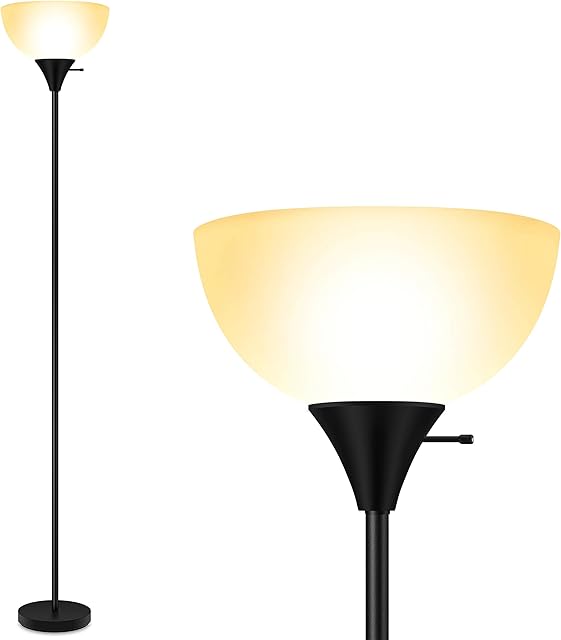 BoostArea Floor Lamp Black Modern Torchiere Floor Lamps