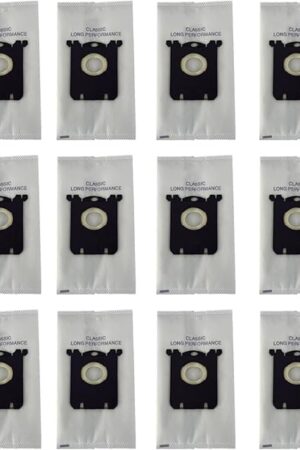 12 Pack Type EL200F S-bag Classic Vacuum Cleaner Bags Compatible with Electrolux Canister Models EL6985, EL6988, EL6989 and EL70201