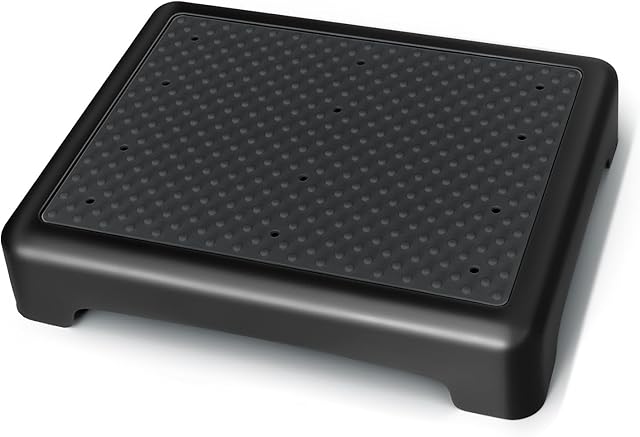 GWNF3.35'' Short Step Stool – 600lb Capacity Ultra-Sturdy Structure & Lightweight Step Stools for Seniors, Kids & Adult | Non-Slip Wide Platform | Mobility Step Stool for Indoor & Outdoor(Black-Black)