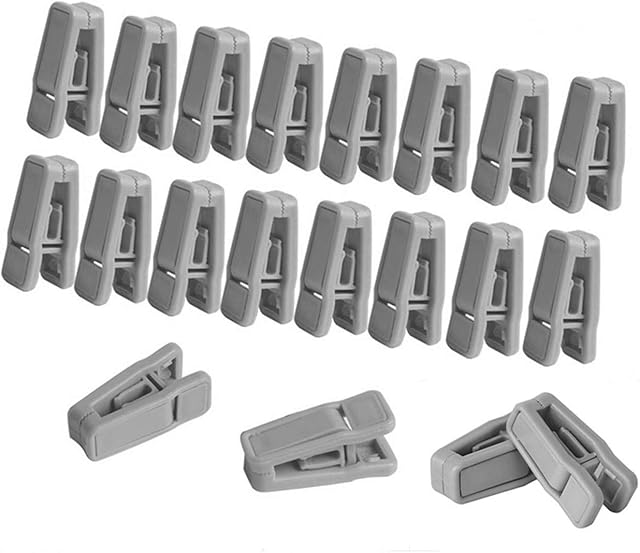 20 Pack Plastic Finger Clips for Hangers,Slim-line Finger Clips Plastic Hanger Clip for Velvet (Gray)