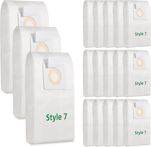 18 Pack Style 7 Vacuum Bags Compatible with Bissell Upright Vacuums: PowerForce 1739 3522 3525 71Y7, PowerGlide 3545, Plus 3350 3550 3553, Lift-Off 3554, Powertrak 6592 Series Vacuum, Part#32120