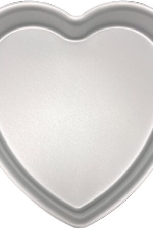 10 Inch Heart Shaped Cake Pan, Aluminum Heart Cake Mold, Heat-Resistant Baking Cake Pan for Wedding, Party, Family Occasions, Chocolate, Bread. (10 × 2 Inch)