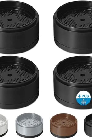 Bed Risers 1 inch, 2 inch, 3 inch, 4 inch Heavy Duty, Adjustable Furniture Riser for Table Desk Couch Sofa Chair Refrigerator Washing Machine, Stackable Bed Raisers Blocks (Black 4 Pack, 1 inch)