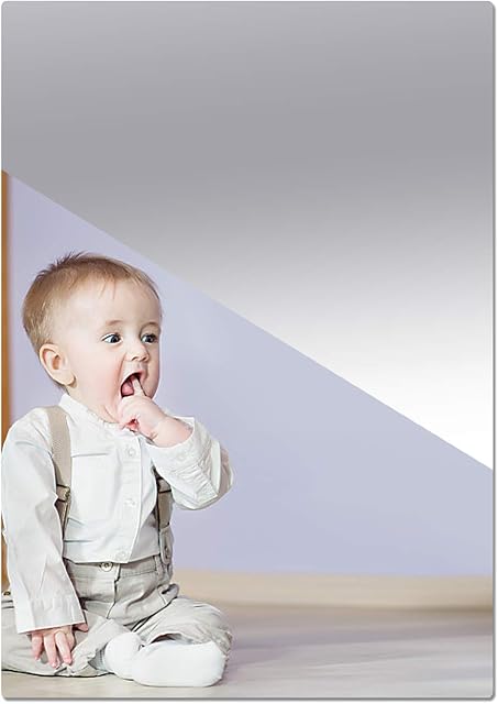 17" x 12" Self Adhesive Acrylic Mirror Sheet 0.08"(2mm) Thick, Non Glass Safety Mirror Great for Classroom Camping Baby Kids Playroom Pet Horses or Chicken Coop