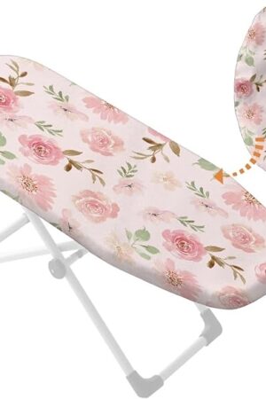 14 x 24 Inch Mini Ironing Board Cover Elegant Floral Iron Board Cover with Padding Household Essentials (Board not Included)