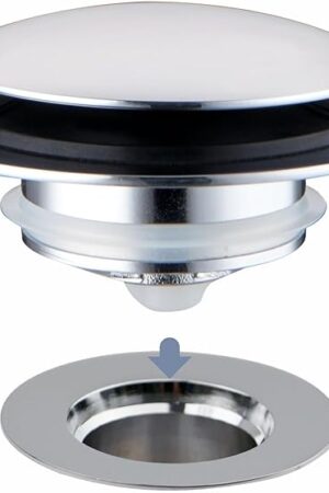 Chrome Plated Universal Tub Dain Stopper, Hidrop Pop Up Bath Drain Tip Toe Bathtub Drain Stopper,Conversion Kit Assembly, Replaces Lift and Turn, Tip-Toe and Trip Lever drains for Tub, EZ Install