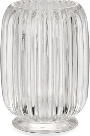 VanEnjoy Clear Toothbrush Cup Glass Toothbrush Holder for Bathroom, Unique Toothbrush Holder