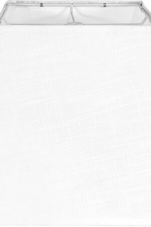 White Lamp Shade, 8''x8''Top 13''x13''Bottom 10'' Height, Square Lampshade Replacement Lamp Shade Natural Linen Hand Crafted for Table Lamps Floor Lamps Pendent Light, Assembly Required