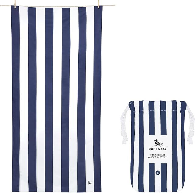 Dock & Bay Beach Towel 100% Recycled Cabana 160x90cm, 63x35