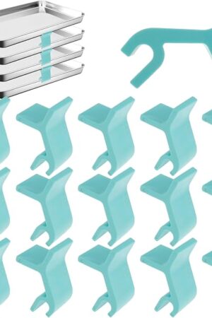 16Pcs Baking Sheet Stackers Set Space-Saving Tray Stackers Reusable Trays Stacking Holder Multipurpose Baking Tray Stackers for Freeze Dryer Trays 5x3x2.5 cm