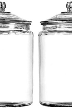 Anchor Hocking Heritage Hill 1 Gallon Glass Jar with Lid, Set of 2