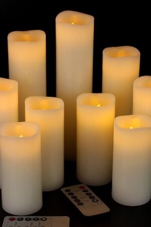 Vinkor Flameless Candles Ivory 4" 5" 6" 7" 8" 9"