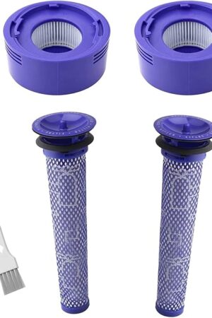 4 Pack V7 V8 Vacuum Filter for Dyson V8 Filter, Dyson V7 Replacement Parts for V8 Animal Absolute Motorhead SV10 SV11 Vacuum Cleaner, 2 Post and 2 Pre Filters, Compare to Part # 965661-01 & 967478-01