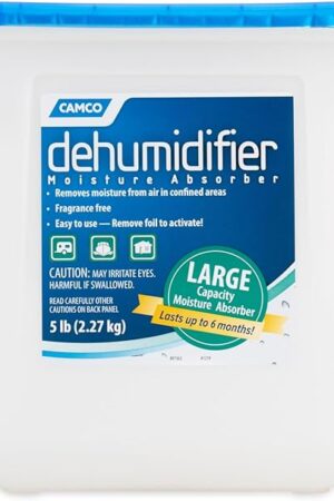 Camco Moisture Absorber Bucket - Features Fast-Acting Moisture-Absorbing Agent - No-Fragrance Beads – Use with RV Storage, Camper Organization & More (44282)