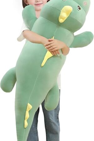 32" Giant Dinosaurs Plush Toy Pillow, Cute Dinosaur Stuffed Animals Doll, Soft Back Cushion Big Dinosaur Plushies, Gift for Kids Boys, Birthdays, Easter