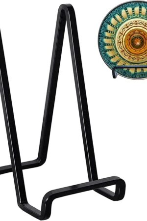 3 Pack 6 inch Metal Plate Stands for Display, Plate Holder Pictures Frame Easel Display Stand, Tabletop Picture Stand, Iron Easels for Display Photo Frames, Plates, Vinyl Record，Book, Plaque, Sign