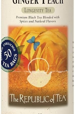The Republic of Tea - Ginger Peach Black Tea, Caffeinated, 50 Count