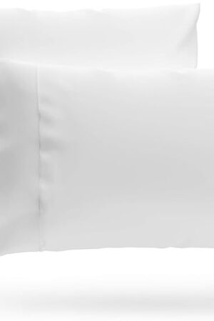 Cosy House Collection Premium Rayon Derived from Bamboo Pillowcase Set of 2 - Ultra Soft, Cooling & Breathable Bedding (Standard/Queen, White)