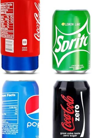 Can Covers that Look Like Soda, Silicone Sleeves for Cans, Can Wraps, Fits All 12FL OZ 355ml (Mixed, 4 Pack)