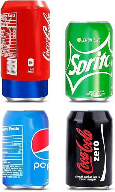Can Covers that Look Like Soda, Silicone Sleeves for Cans, Can Wraps, Fits All 12FL OZ 355ml (Mixed, 4 Pack)