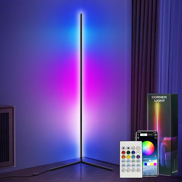 Corner Floor Lamp RGB LED Lights