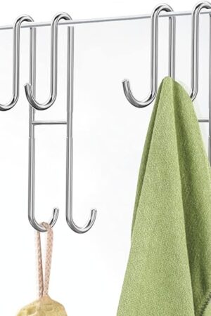 Cerbonny Stainless Steel Shower Door Hooks, Silver 2 Pack