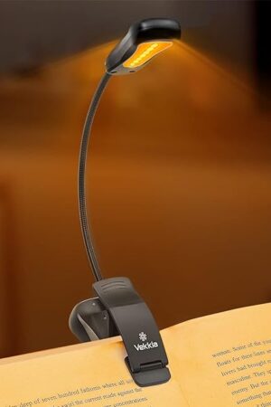 Vekkia Amber Rechargeable 7 - Led Eye - Care Book Light with Blue - Light Blocking, 3 Levels, 1600K for Eye - Friendly Use. Offers Up to 70 Hours of Reading
