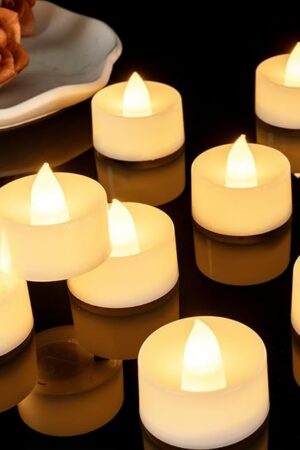 Amagic Tea Lights Candles 12 Pack Warm White