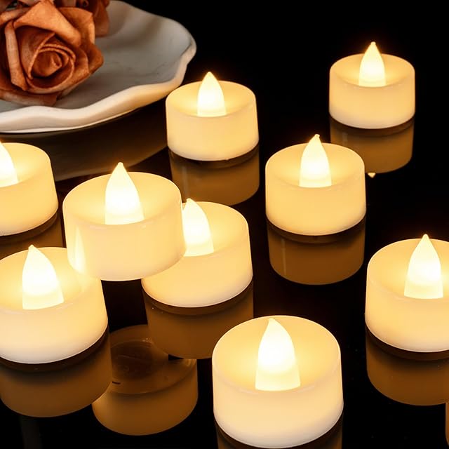 Amagic Tea Lights Candles 12 Pack Warm White