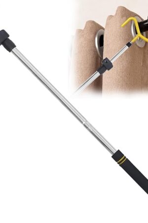 Drapery Pull Rod, Curtain Pull Rod for Curtains Drapes Telescopic Adjustable 36" to 63" Universal Made of Stainless Steel Material and Comfortable Sponge Handle