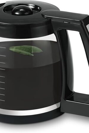 12-Cup Glass Coffee Carafe Replacement Compatible with Cuisinart Coffee Makers- Coffee Pot Replacement 12 Cup Fits Models DCC-1200PRC, DCC-1100BK, DGB-550BK, CHW-12, SS-12