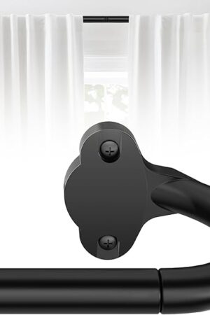 Wrap Around Curtain Rod 18-45 Inch(1.5-3.75 Feet), 5/8'' Adjustable Heavy Duty Blackout Drapery Rod, Curved Ceiling Mount Room Darkening Curtain Rods for Windows, Black