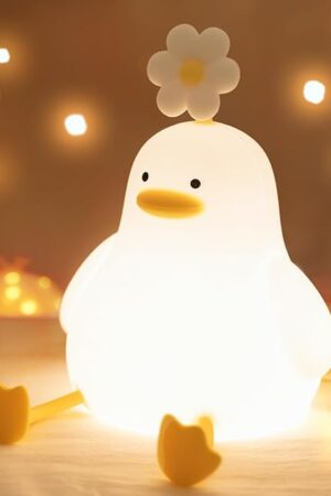 Cute Duck Night Light for Baby, Kids, Toddler, Ambient Nursery Nightlight, Soothing Lamp 3 Level Dimmable, Sleeping Accompanion for Bedroom Bedside, Rechargeable Battery, 30 Min Timer Off