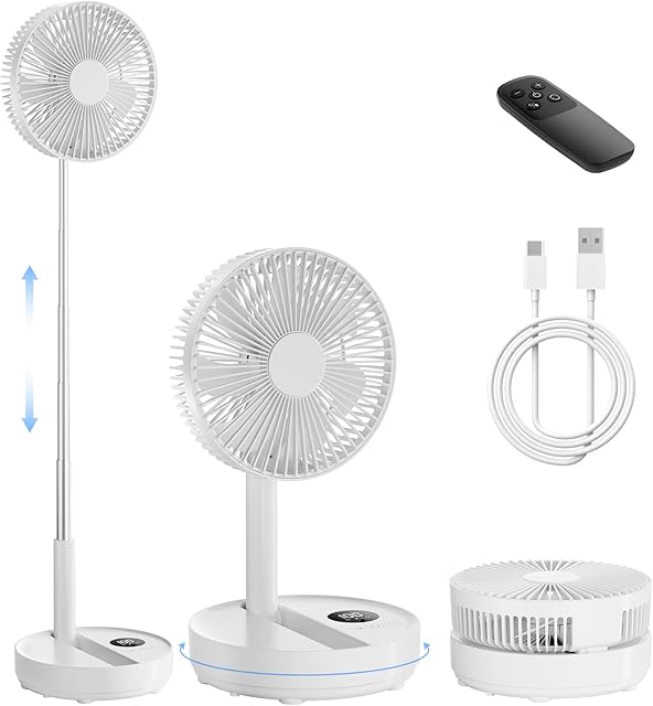 8" Oscillating Standing Fan Pedestal Fan Floor & Desk fan