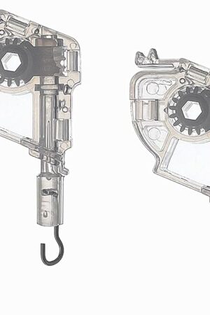 2pcs 2" Low Profile Wand Tilter Mechanism with 7/32" Hexagon Shaped Gear Hook Connection for Low Rail Horizontal Wood and Faux Wood Blinds headrail