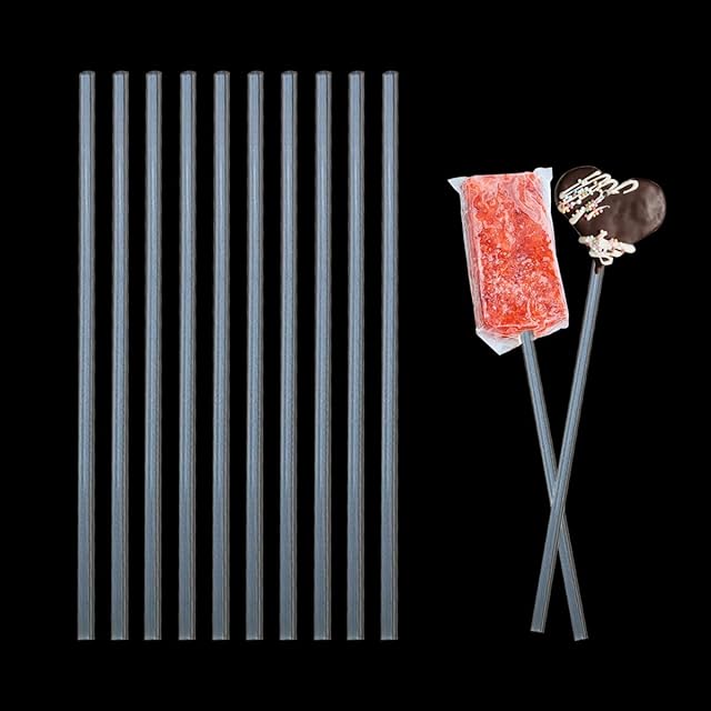 50-Piece 6-Inch Acrylic Lollipop Sticks, Cake Pop Sticks, Candy Stick Stirring Rods, Clear Reusable Acrylic Rods