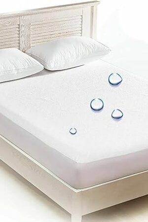 Vinyl Plastic Mattress Protector Fitted Sheet Style Waterproof Mattress Cover Breathable - Bed Wetting and Spill Protection for Mattress Fits a Mattress Up to 11.5" Deep (Queen 80" x 60" x 11.5 Deep)